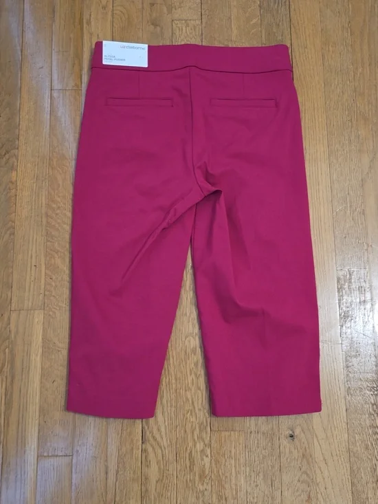 LIZ CLAIBORNE WOMEN'S MAGENTA "ALYSSA" MID-RISE PEDAL PUSHER PANTS SIZE 2 - Picture 12 of 14